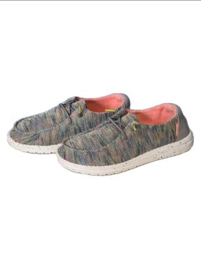 ​Hey Dude Wendy Sox Peacock Pink Multi Sparkling Rainbow Loafers Sneakers Size 6